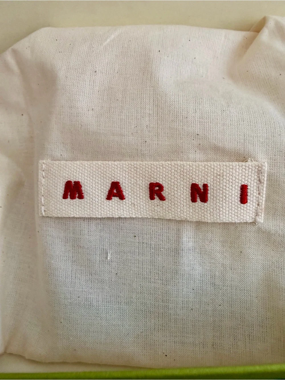 Marni Two-Tone Diagonal Leather Wallet in Cream and Dark Brown with Blue Logo